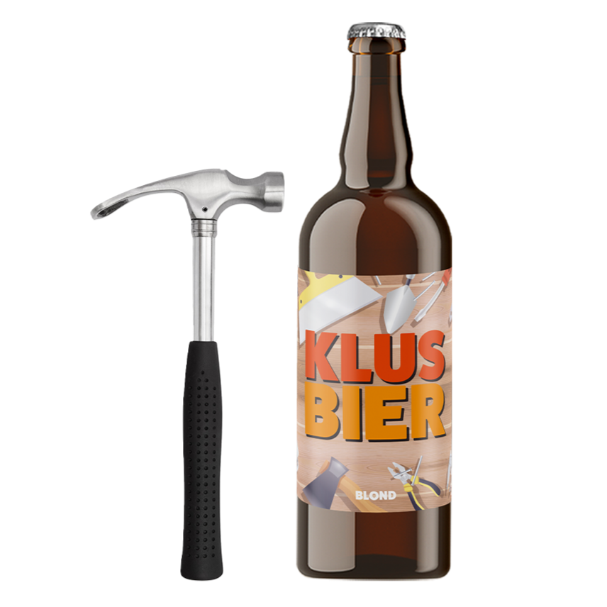 Speciaalbier cadeau Klusbier met bierhamer - 1x75cl