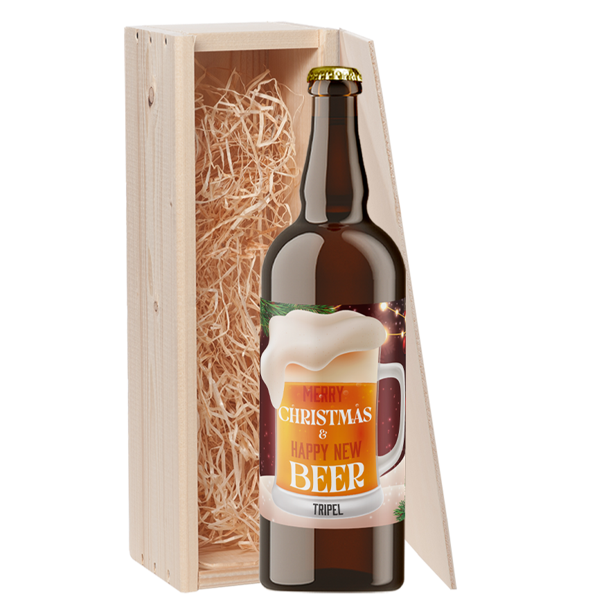 Speciaalbier cadeau Merry Christmas & Happy New Beer Tripel 1x75cl
