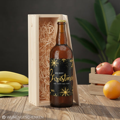 Speciaalbier cadeau Merry Christmas Zwart Goud Tripel 1x75cl