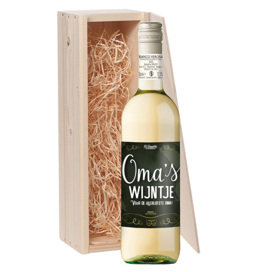 Wijncadeau Oma's Wijntje Bianco Verona 1x75cl