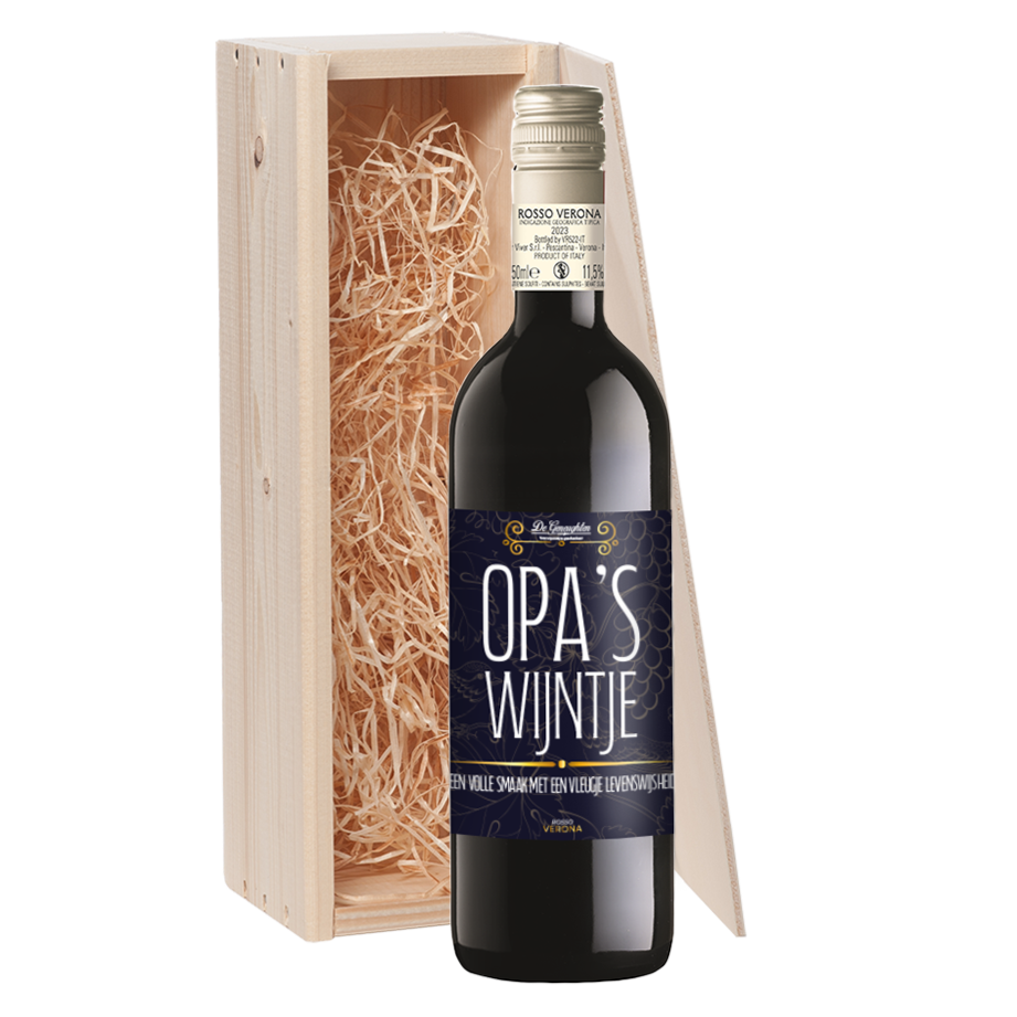 Wijncadeau Opa's Wijntje Rosso Verona 1x75cl