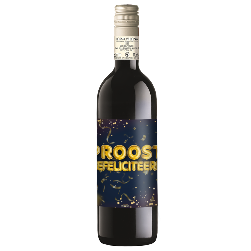 Rode Wijn Proost Gefeliciteerd Rosso Verona - 75cl