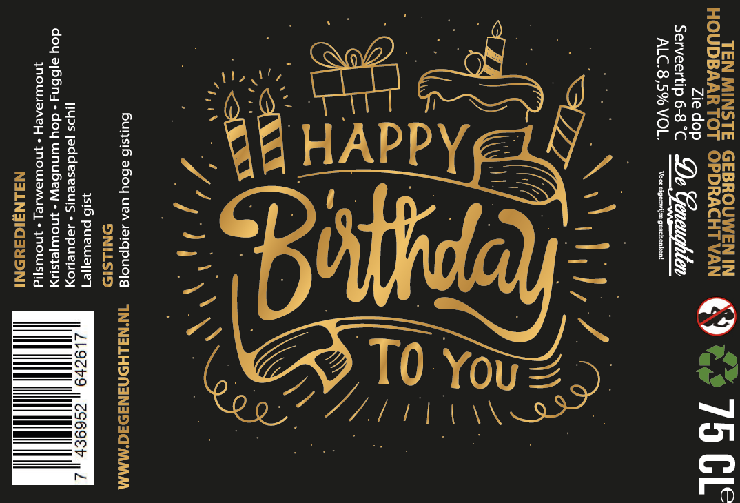Speciaalbier Happy Birthday Tripel - 75cl