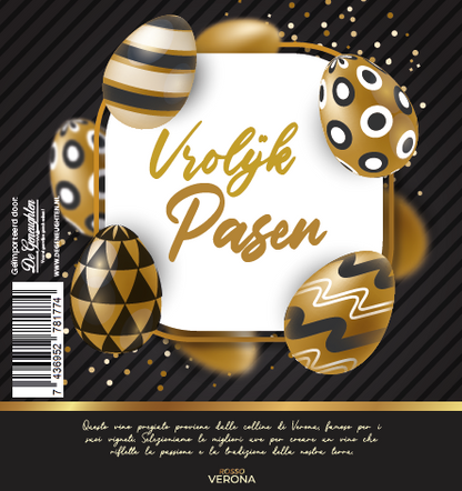Rode Wijn Vrolijk Pasen Goud Rosso Verona - 75cl