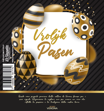 Rode Wijn Vrolijk Pasen Goud Rosso Verona - 75cl
