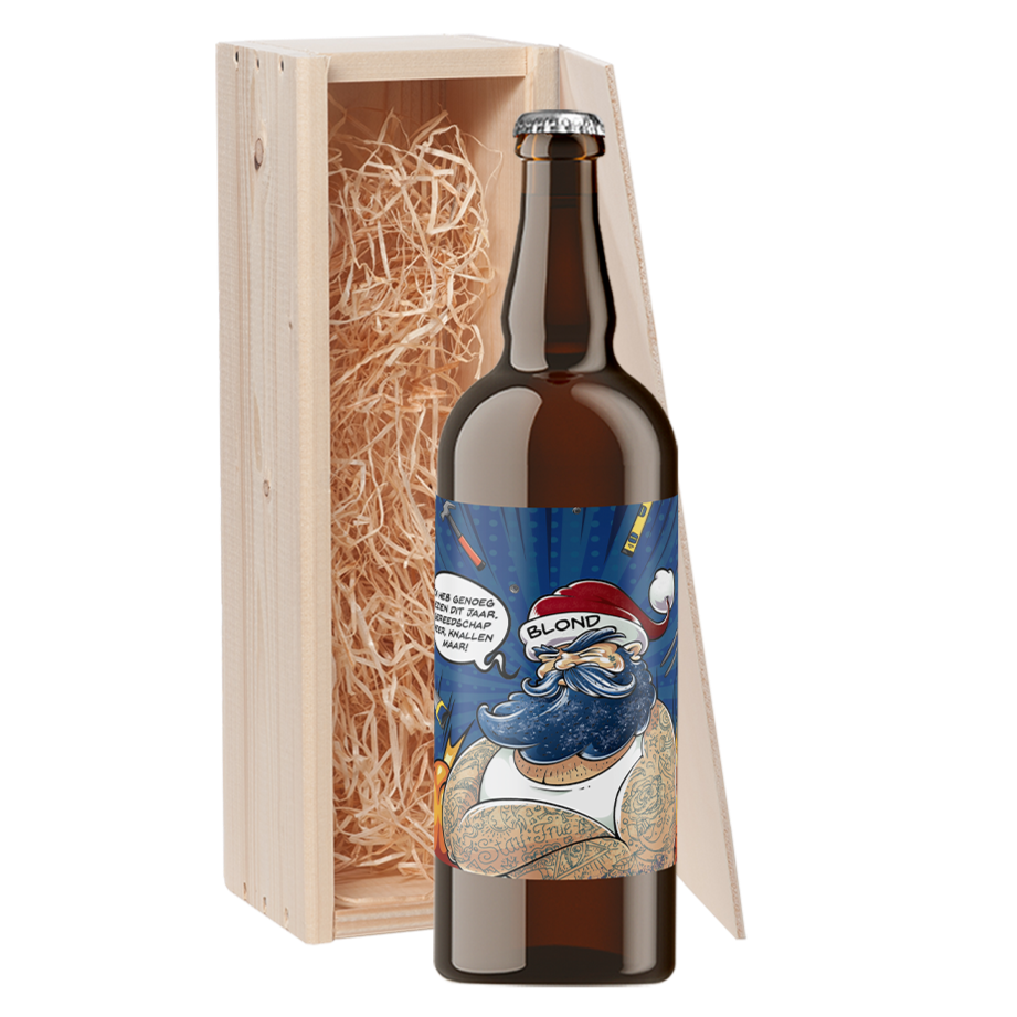 Speciaalbier cadeau Stoere Kerstman Blond 1x75cl