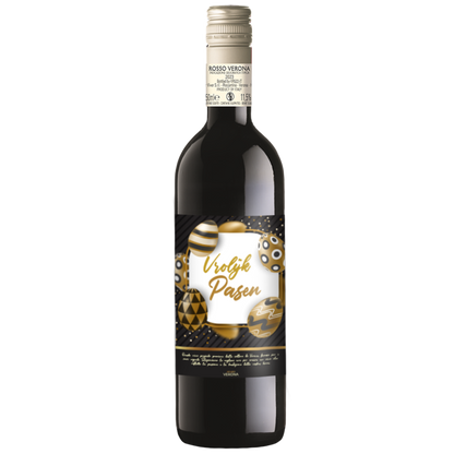 Rode Wijn Vrolijk Pasen Goud Rosso Verona - 75cl