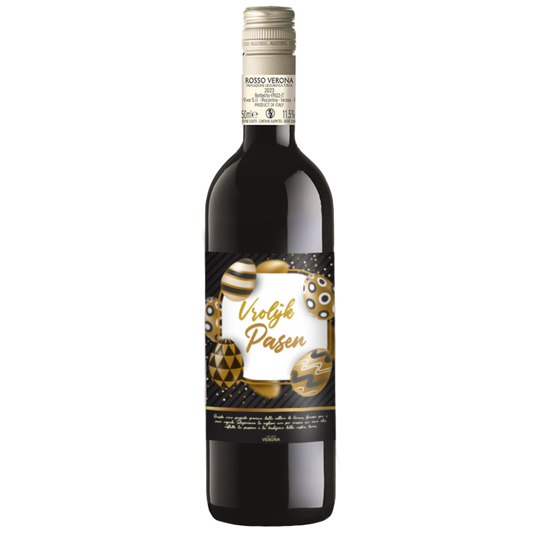 Rode Wijn Vrolijk Pasen Goud Rosso Verona - 75cl