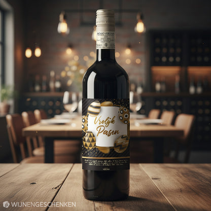 Rode Wijn Vrolijk Pasen Goud Rosso Verona - 75cl