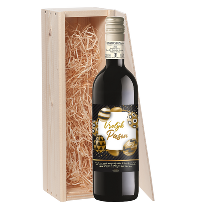 Wijncadeau Vrolijk Pasen Goud Rosso Verona 1x75cl