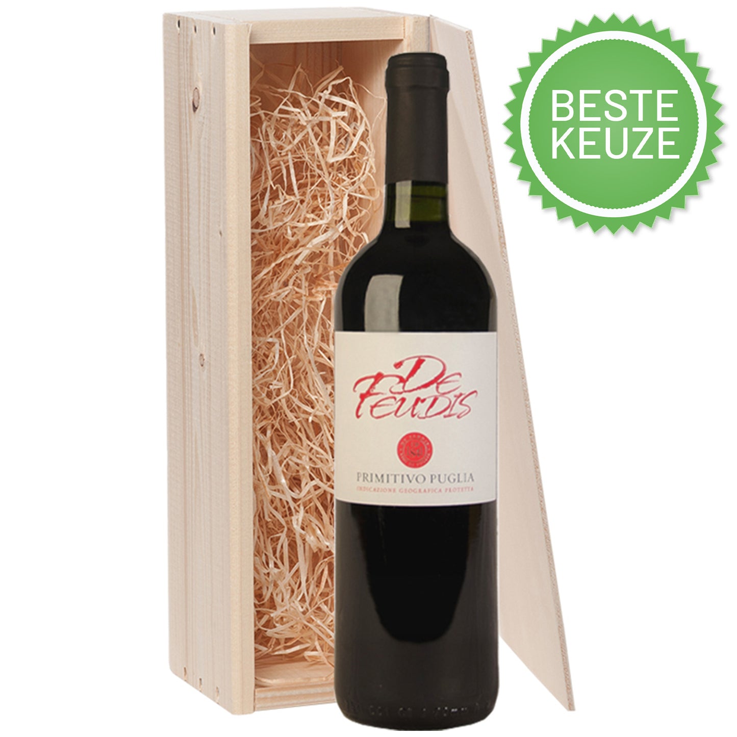 Wijncadeau met schuifdeksel de Feudis Primitivo 1x75CL
