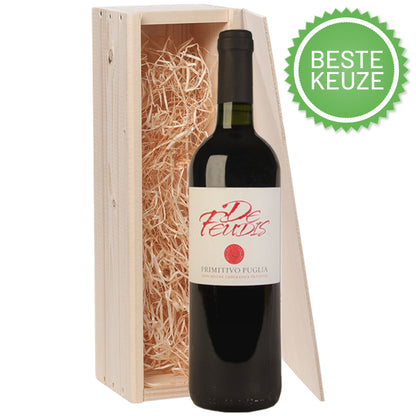 Wijncadeau met schuifdeksel de Feudis Primitivo 1x75CL
