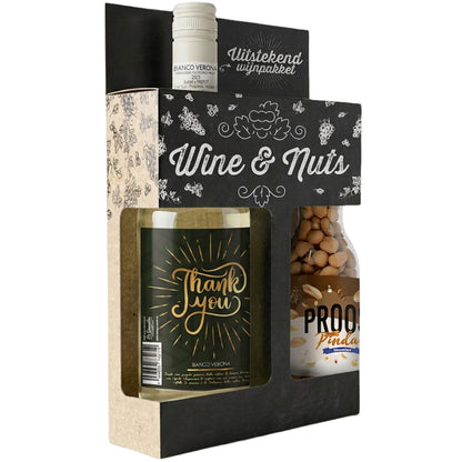 Wine & Nuts - 1x Bianco Verona 75cl en 1x 220gr Proost Pinda's
