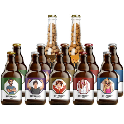 Bier pakket Effe Pruuve - 10x33cl, 2x220gr