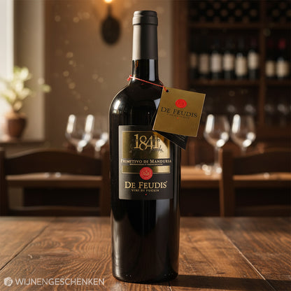 Rode wijn de Feudis Ottocento Primitivo di Manduria