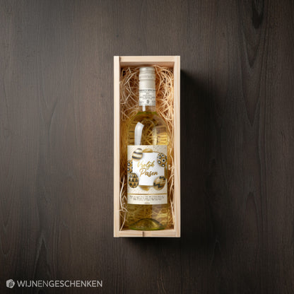 Wijncadeau Vrolijk Pasen Goud Bianco Verona 1x75cl