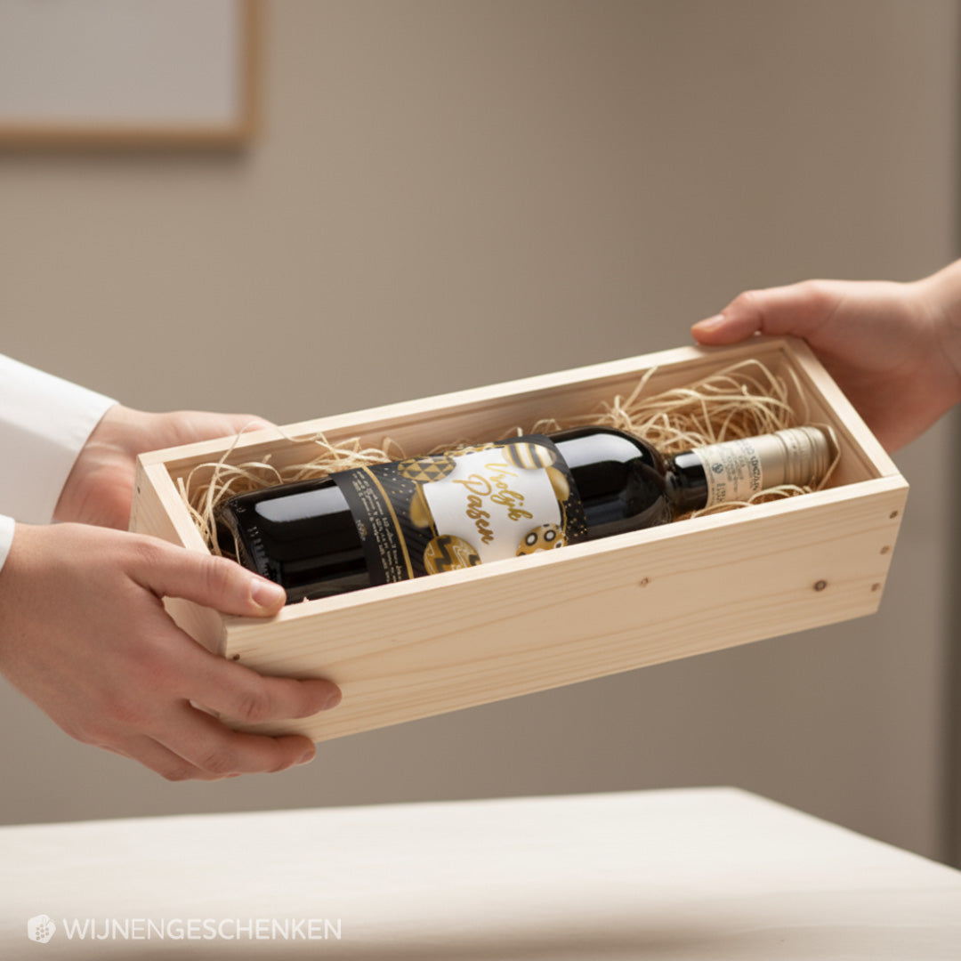 Wijncadeau Vrolijk Pasen Goud Rosso Verona 1x75cl