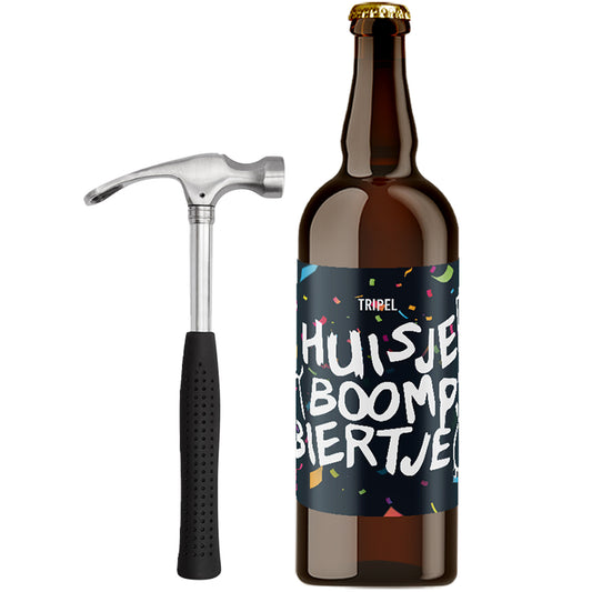 Speciaalbier cadeau Huisje Boompje Biertje met bierhamer - 1x75cl