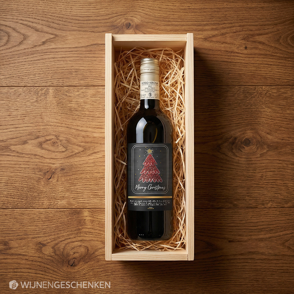 Wijncadeau Kerstboom Rosso Verona 1x75cl