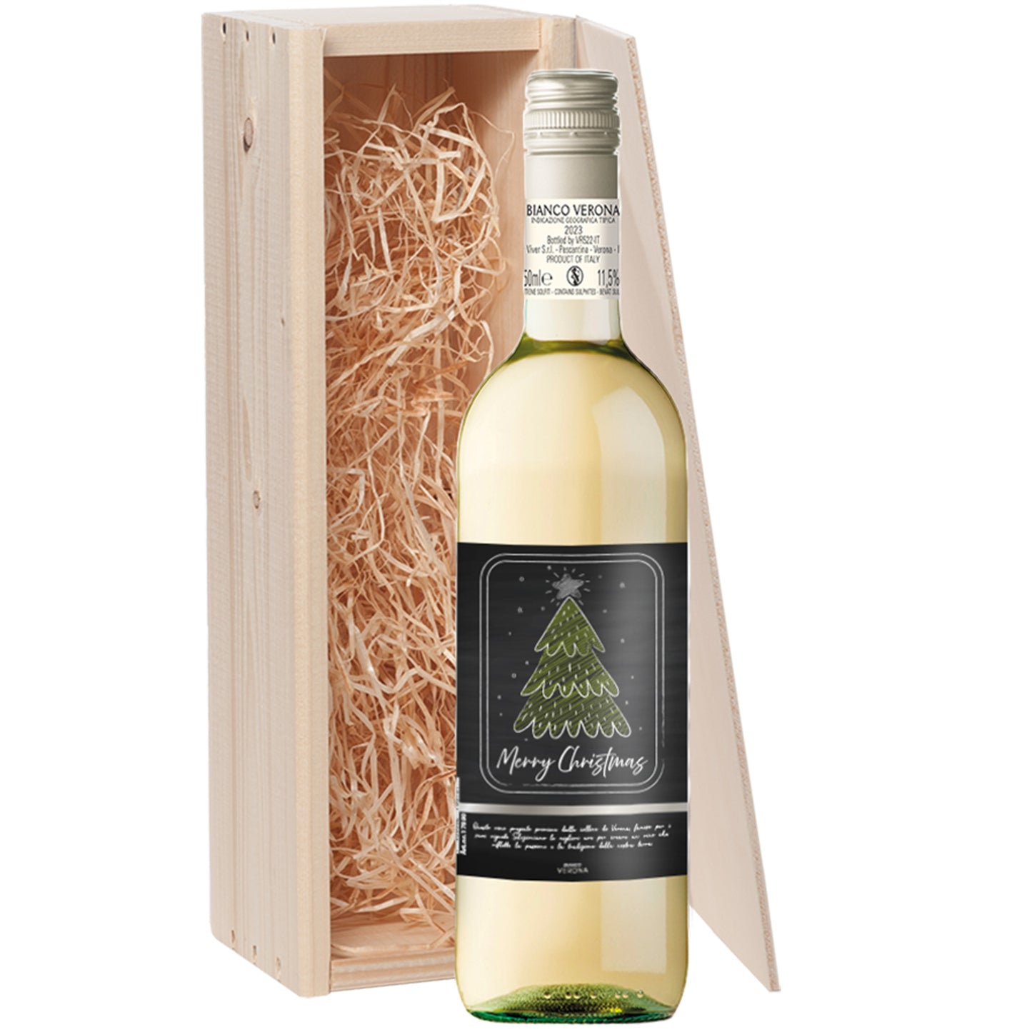 Wijncadeau Kerstboom Bianco Verona 1x75cl