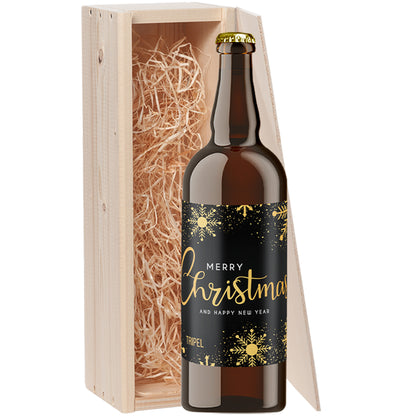 Speciaalbier cadeau Merry Christmas Zwart Goud Tripel 1x75cl