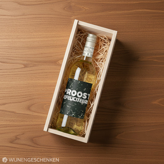 Wijncadeau Proost Gefeliciteerd Bianco Verona 1x75cl
