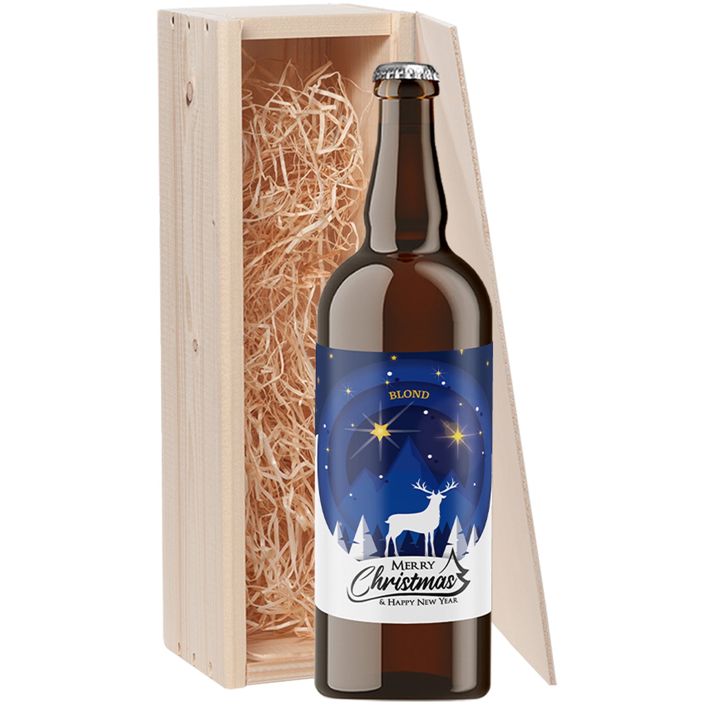 Speciaalbier cadeau Merry Christmas & Happy New Year Blond 1x75cl