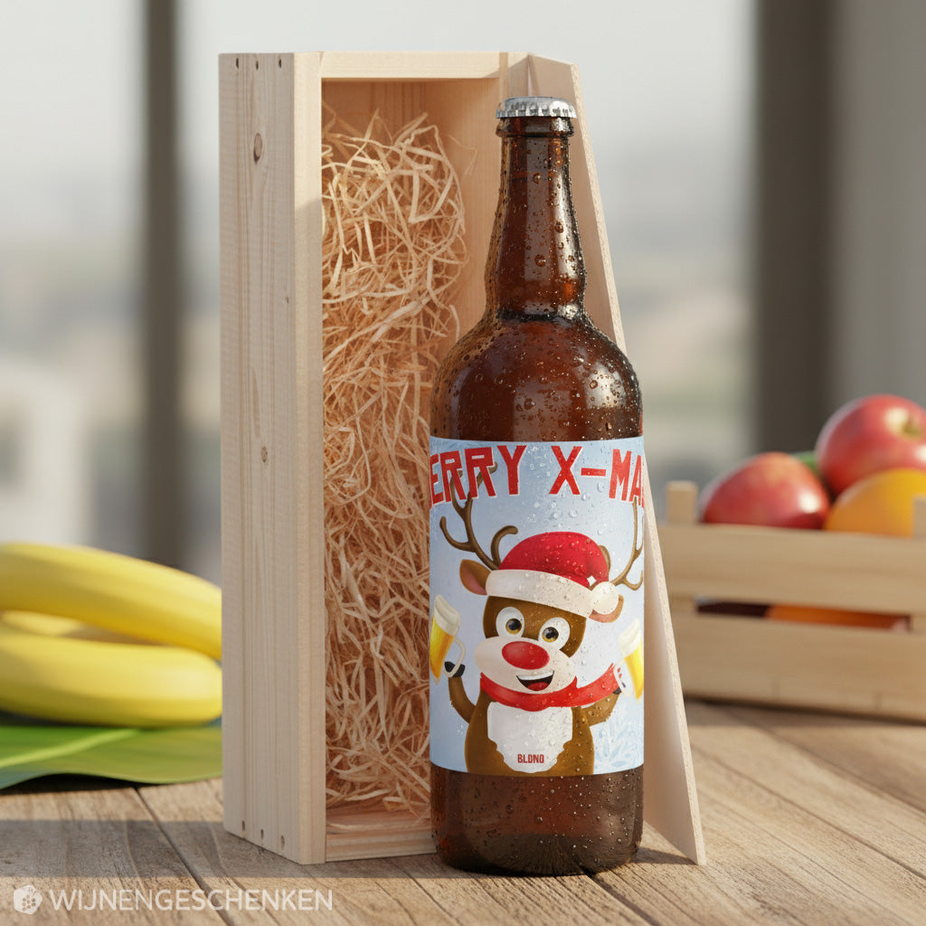 Speciaalbier cadeau Rendier Rode Neus Blond 1x75cl
